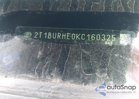 2019 Toyota Corolla Se from USA, damaged, VIN 2T1BURHE0KC160325